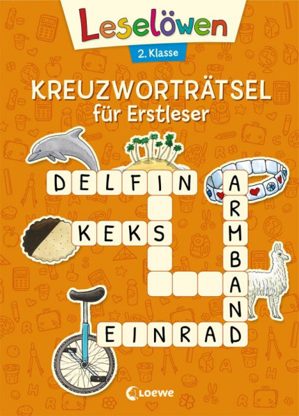 Loewe | Leselöwen Kreuzworträtsel für Erstleser - 2. Klasse (Orange)