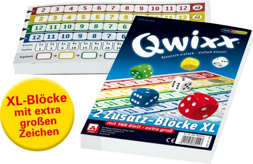 Nürnberger-Spielkarten-Verlag | Qwixx Zusatz-Blöcke XL | 4021