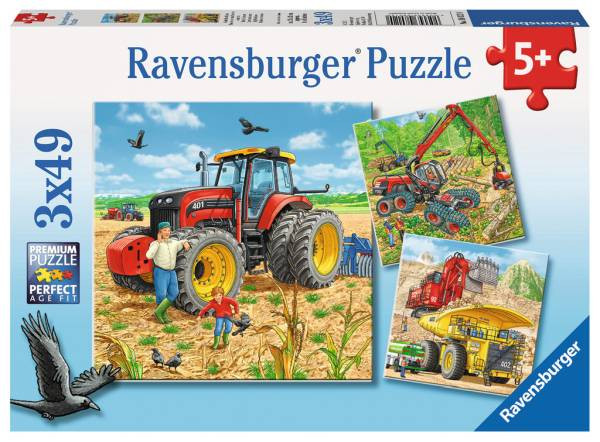 Ravensburger Puzzle | Große Maschinen | 3 x 49 Teile