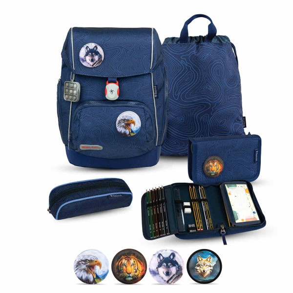 Belmil | Comfy Plus Premium Schulranzen Set 5-teilig "Topographic" | 405-73/P/S/35