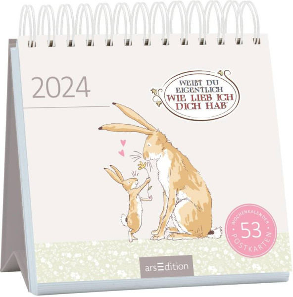 arsEdition | Postkartenkalender Weißt du eigentlich, wie lieb ich dich hab? 2024 | McBratney, Sam