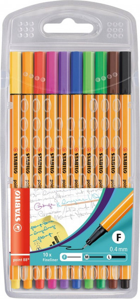 STABILO point 88 10er Etui Fineliner sortiert 10 Farben