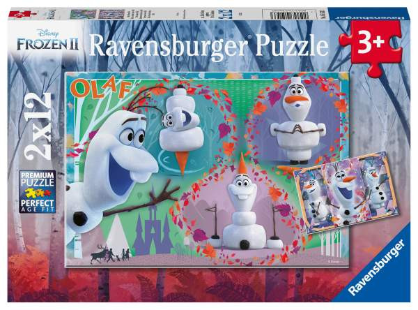 Ravensburger Verlag GmbH | Ravensburger Kinderpuzzle - 05153 Alle lieben Olaf - Puzzle für Kinder ab 3 Jahren, Disney Frozen Puzzle mit 2x12 Teilen | 
