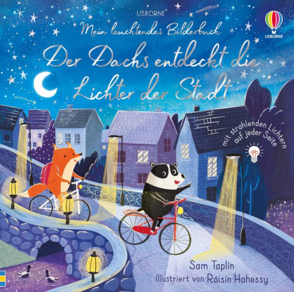 Usborne | Mein leuchtendes Bilderbuch: Der Dachs entdeckt die Lichter der Stadt | Taplin, Sam