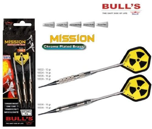 Embassy-Sports | Bulls 3 Softdart Mission Chr.Brass 14 g | 16524