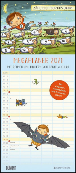 DUMONT Kalenderverlag | Mega-Familienkalender 2021 Zähl dich durchs Jahr – Von Daniela Kulot – Mit 6 Spalten – Familienplaner mit 2 Stundenplänen und