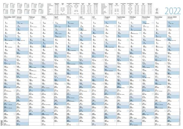 Neumann Verlage GmbH & Co. KG | Jahresplaner 14 Monate 2022 - Plakat-Kalender 86x61 cm - Ferienübersicht - Arbeitstagezählung - Alpha Edition | 