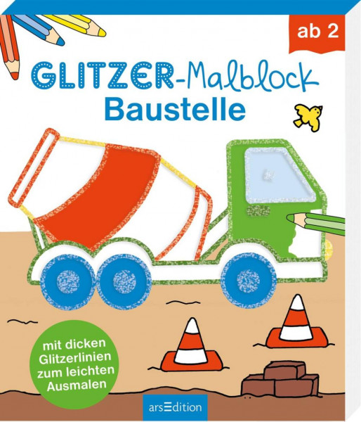 arsEdition | Glitzer-Malblock Baustelle