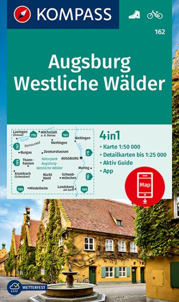 KOMPASS-Karten | KOMPASS Wanderkarte Augsburg, Westliche Wälder