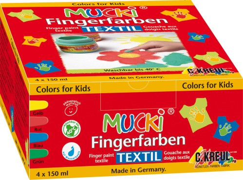 Kreul | MUCKI Stoff-Fingerfarbe 4er Set | 28400