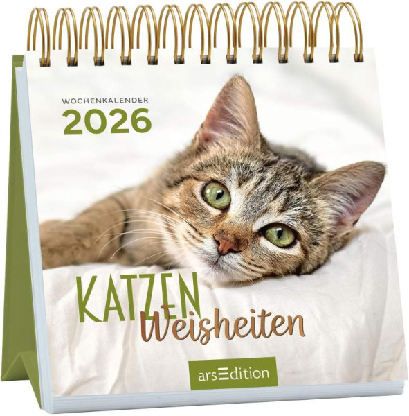 arsEdition | Mini-Wochenkalender Katzenweisheiten 2026 | 