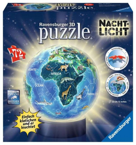 Ravensburger 3D Puzzle Ball | Nachtlicht - Erde bei Nacht | 11844
