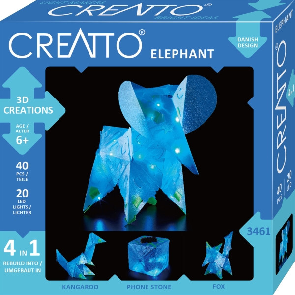 Creatto | Leuchtfigur | 3D Design-Deckenleuchte | Elefant