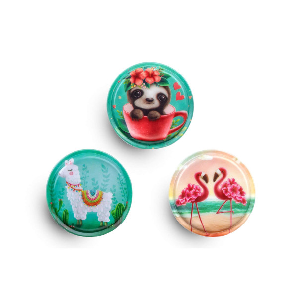 Belmil | Patches mit Klettverschluss Set 3-teilig- kompatibel mit Schulranzen Classy Plus/Smarty/Motion "Summer Love" | 336/B6/51