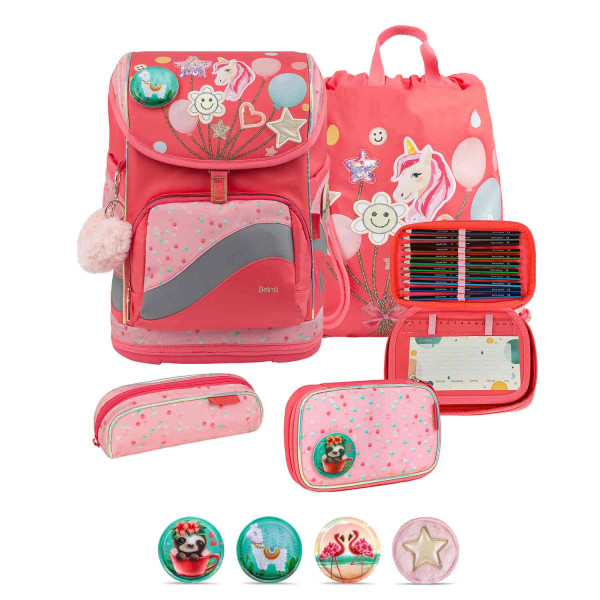 Belmil | Smarty Plus Premium Schulranzen Set 5-teilig "Rose Quartz" | 405-51/P/S/27