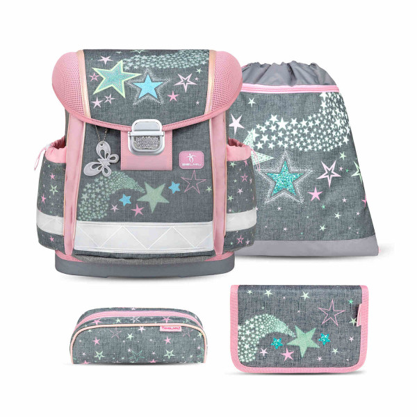 Belmil | Classy ergonomisches Schulranzen-Set 4-teilig "Shine Bright" mit Brustgurt | 403-13/AG/S-62