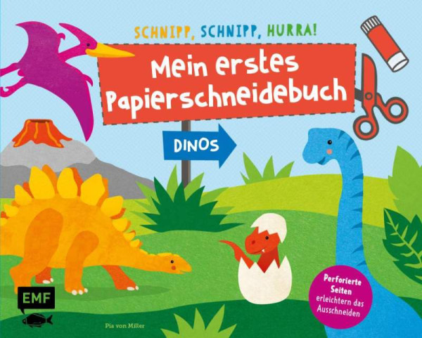 Edition Michael Fischer / EMF Verlag | Schnipp, schnipp, hurra! Mein erstes Papierschneidebuch – Dinos | 