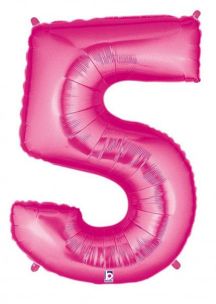 Karaloon | Folienballon | Zahl 5 | pink
