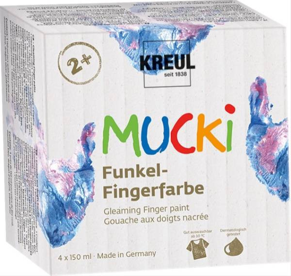 Kreul | MUCKI Funkel-Fingerfarbe 4er Set | 2318