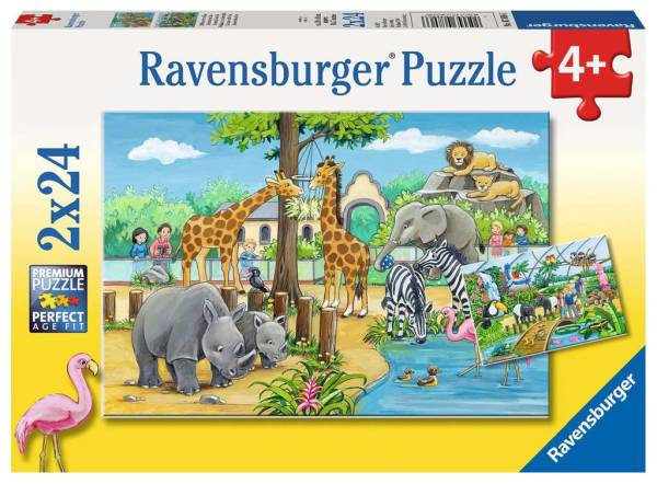 Ravensburger Puzzle | Willkommen im Zoo | 2 x 24 Teile