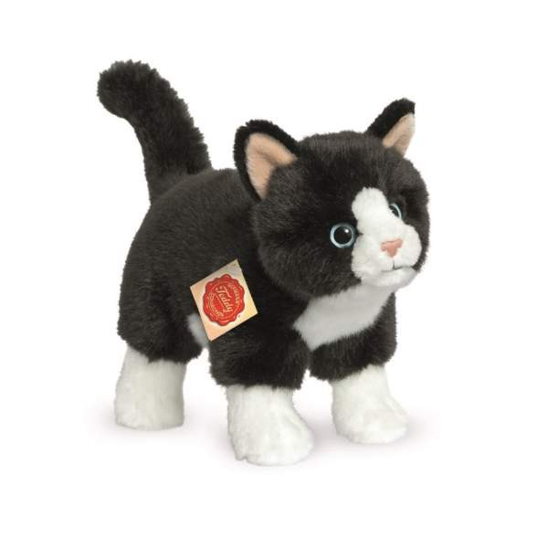 Teddy Hermann | Katze stehend schwarz/weiß 20 cm | 918202