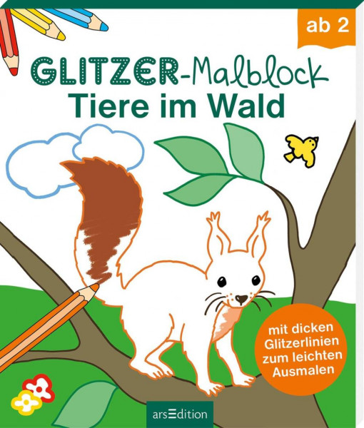 arsEdition | Glitzer-Malblock Tiere im Wald