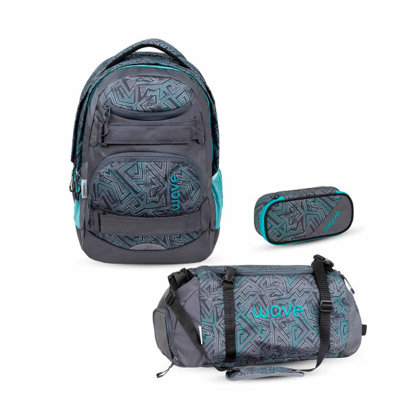 Belmil | Wave Infinity Move Schulrucksack Set 3 tlg. "Chaos Lagoon" | 338-92/ASET-2/45