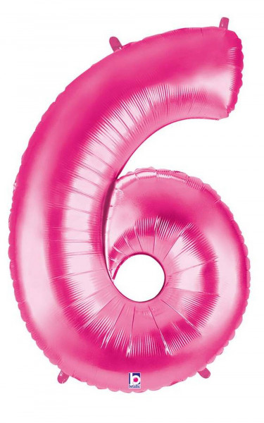 Karaloon | Folienballon | Zahl 6 | pink
