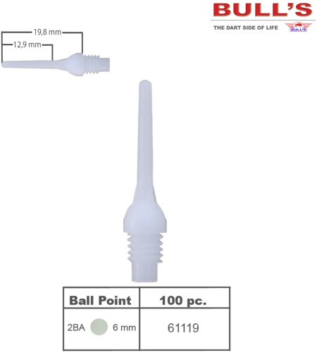 Embassy-Sports | Bulls Ballpoint soft Tips weiß 100er | 61119