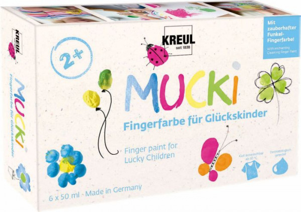 Kreul | MUCKI Fingerfarbe Glückskinder 6x50ml | 23050