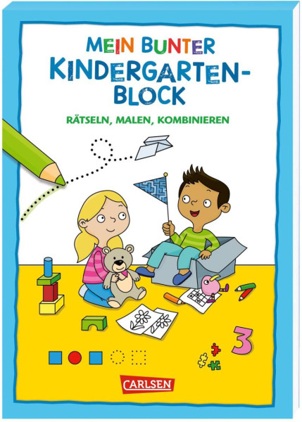 Carlsen | Mein bunter Kindergarten-Block: Rätseln, malen, kombinieren | Sörensen, Hanna