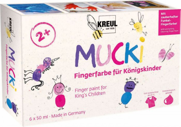 Kreul | MUCKI Fingerfarbe Königskinder 6x50ml | 23051