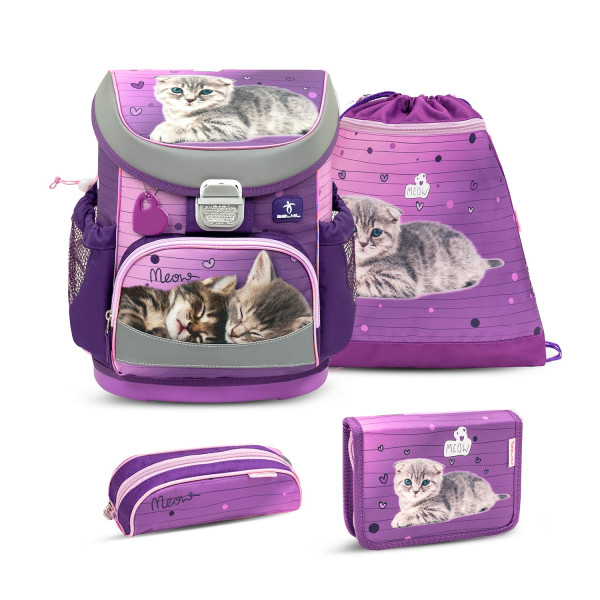 Belmil | Mini-Fit ergonomisches Schulranzen-Set 4-teilig "Little Caty" mit Brustgurt | 405-33/AG/S-39