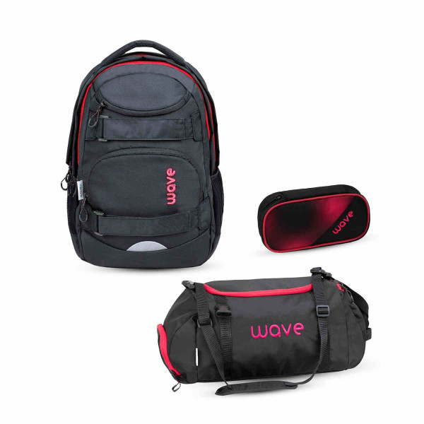 Belmil | Wave Infinity Move Schulrucksack Set 3 tlg. "Meteor Black" | 338-92/ASET-2/34