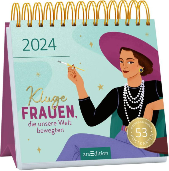 arsEdition | Postkartenkalender Kluge Frauen, die unsere Welt bewegten 2024 | 