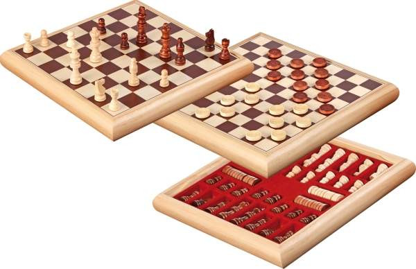 Philos | Schach-Dame-Set Holzbox 32x32cm | 2803