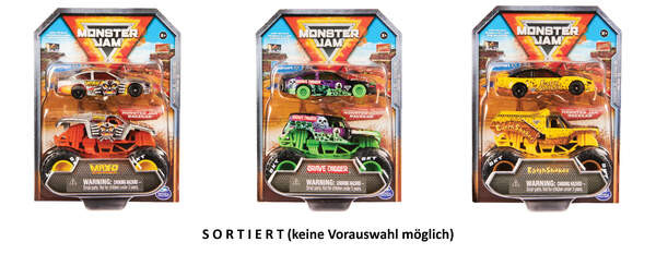 Amigo | MNJ Monster Jam Truck & Racecar 2-Pack | 05558