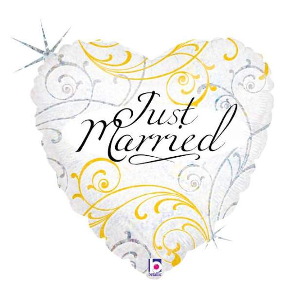Karaloon | Herz Just married 46 cm/Heart 18 holo