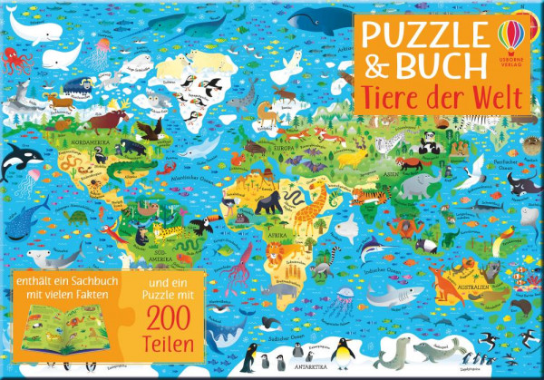 Usborne | Puzzle und Buch: Tiere der Welt