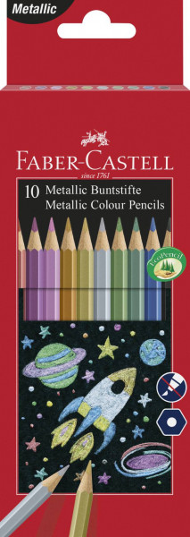 Faber-Castell | Buntstift metallic, 10er Kartonetui