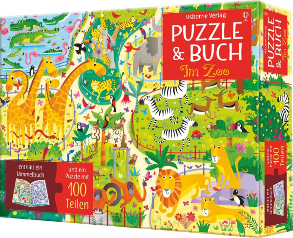 Usborne | Puzzle und Buch: Im Zoo