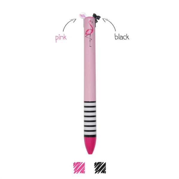 Legami | CLICK&CLACK TWO COLOR PEN - MISS FLAMINGO | CLICK0016