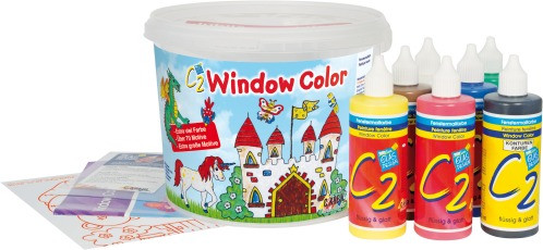 Kreul | Window Color Eimer 7 Farben + Zubehör | 40155