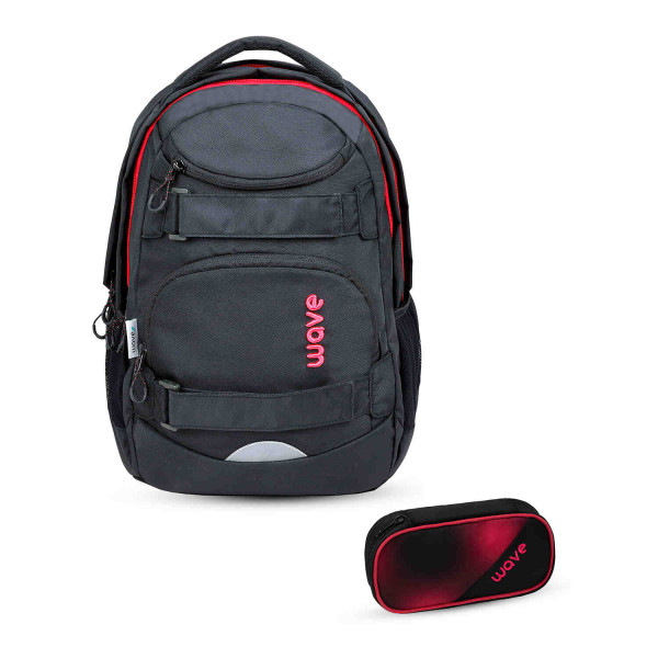 Belmil | Wave Infinity Move Schulrucksack Set 2 tlg. "Meteor Black" | 338-92/ASET-1/10