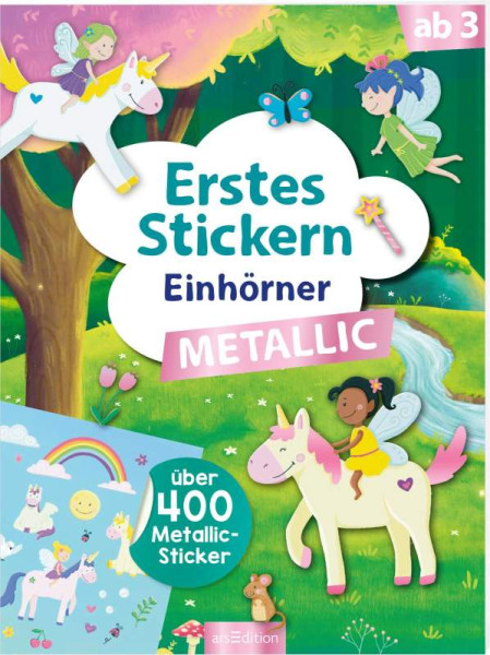arsEdition | Erstes Stickern Metallic  Einhörner | 