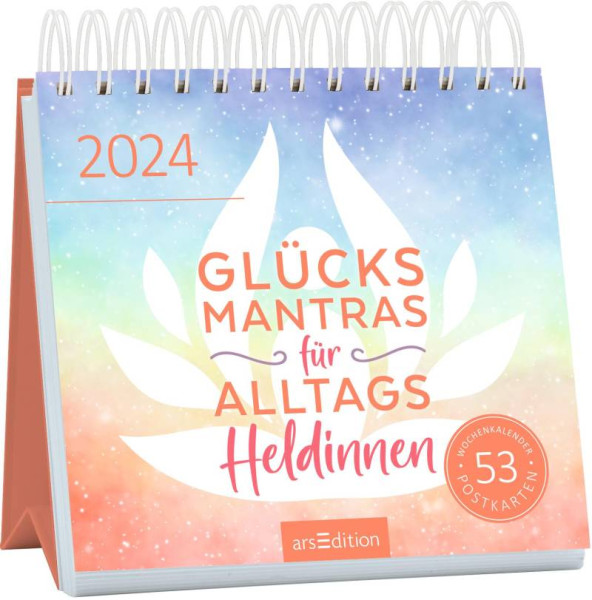 arsEdition | Postkartenkalender Glücksmantras für Alltagsheldinnen 2024 | 