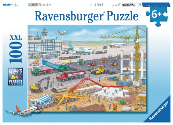 Ravensburger Puzzles | Baustelle am Flughafen | 100 XXL Teile