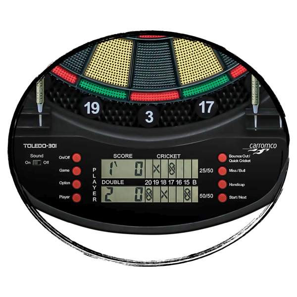 CARROMCO ELEKTRONIK DARTBOARD TOLEDO-301, 3-LOCH ABSTAND