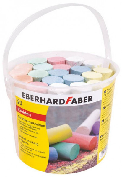 Eberhard Faber | Straßenmalkreide mit Glitzer 20er Eimer, rund