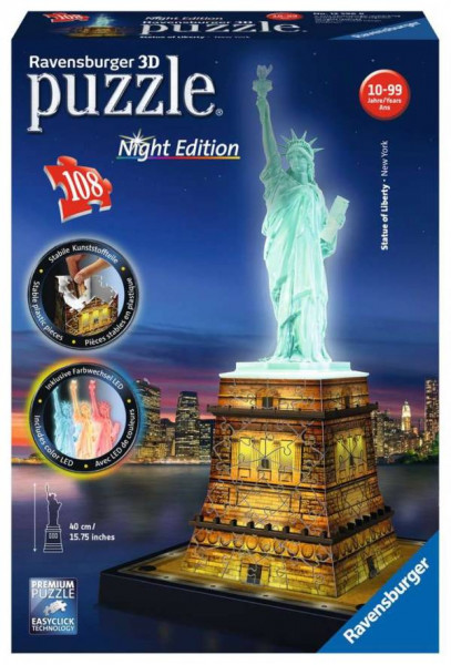 Ravensburger | 3D Puzzle | Freiheitsstatue bei Nacht | 125968